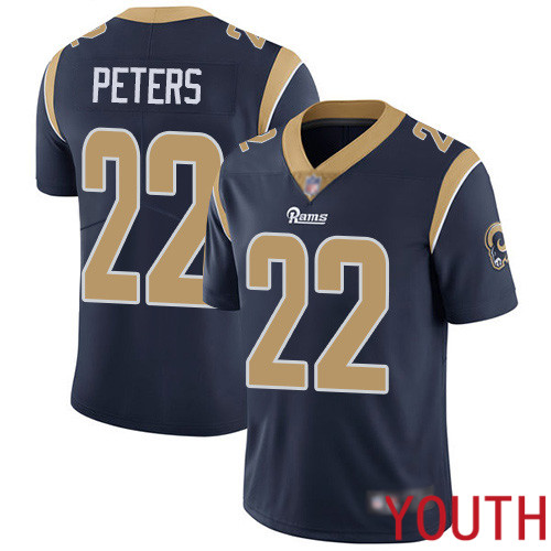 Los Angeles Rams Limited Navy Blue Youth Marcus Peters Home Jersey NFL Football 22 Vapor Untouchable